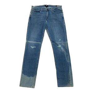 Paige Medium Wash Distressed Federal Slim Jeans 34